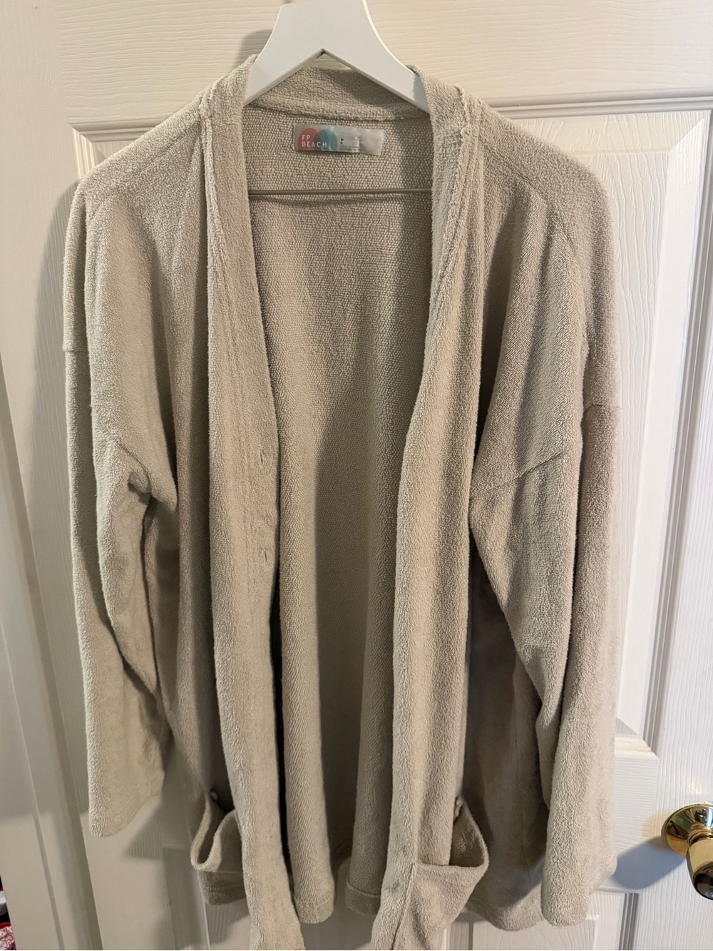FP Beach Women's Cardigan Sweater in Light Beige